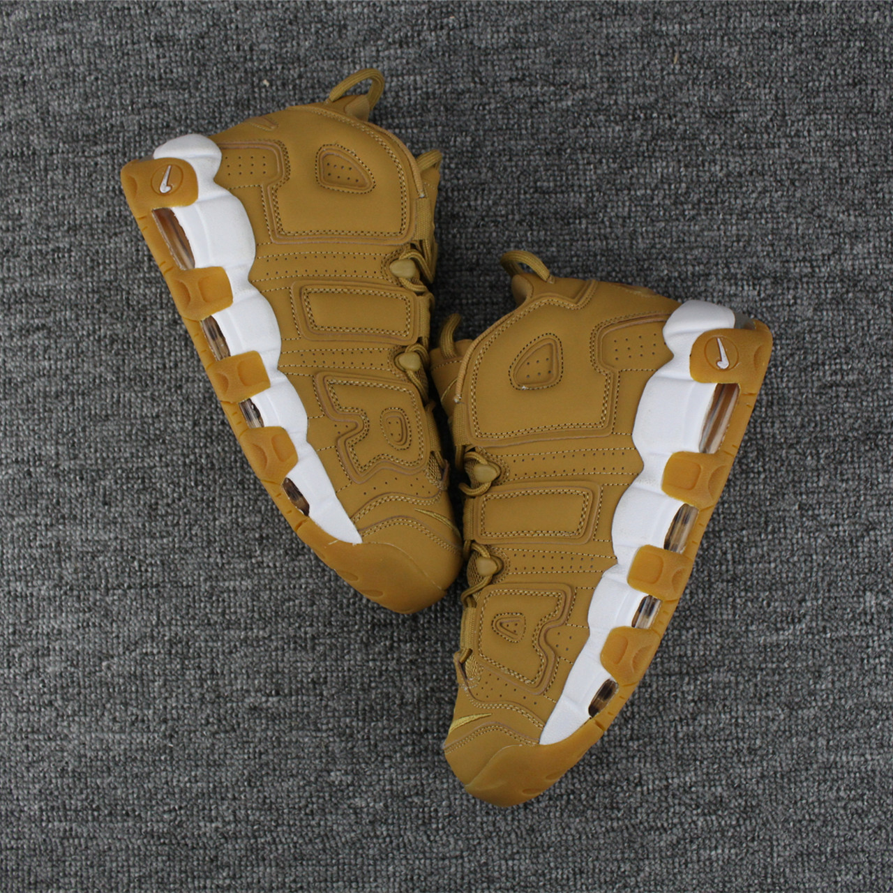 Nike Air More Uptempo 96 Yellow Wheat White Shoes